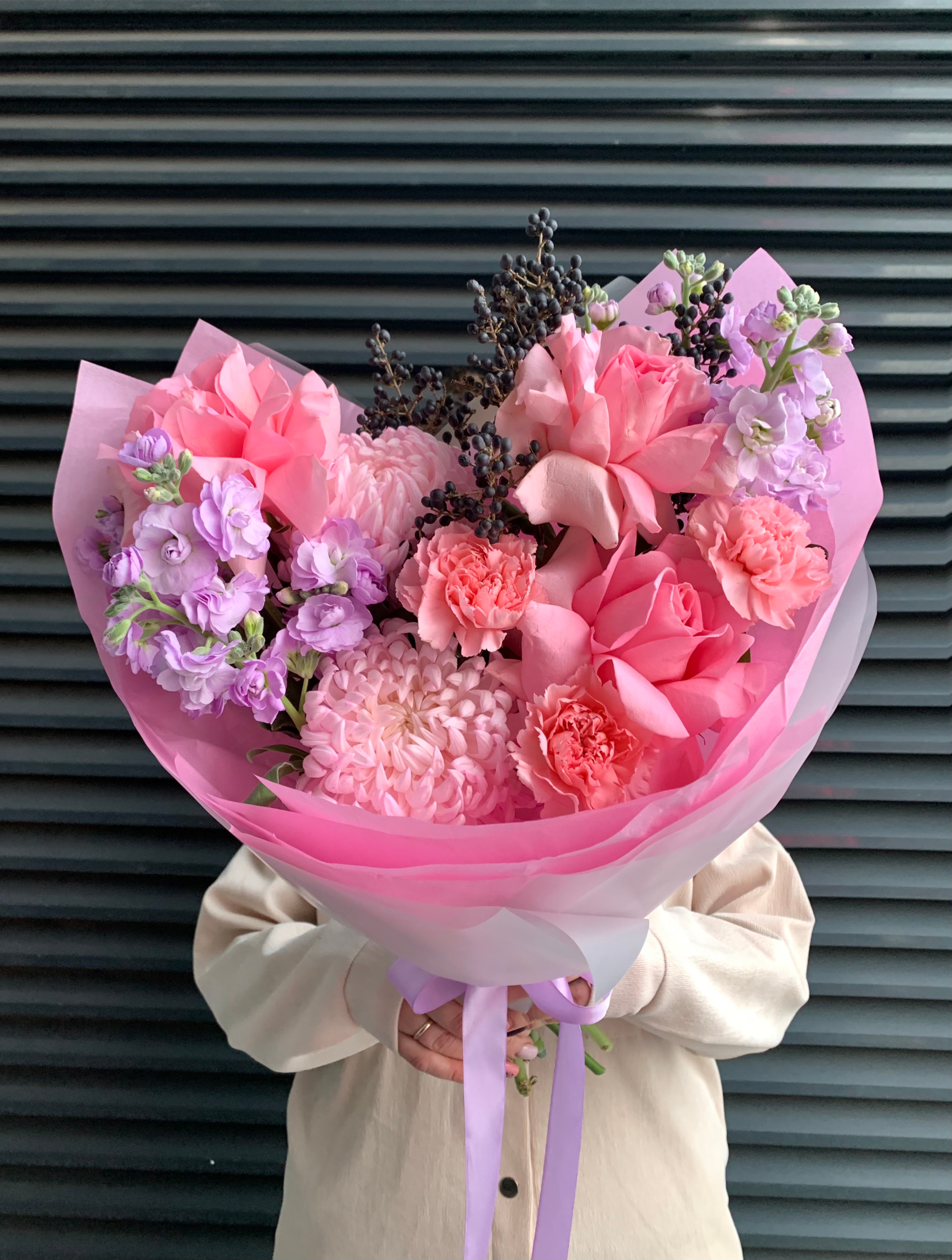 Букет из Гортензии и французской Розы