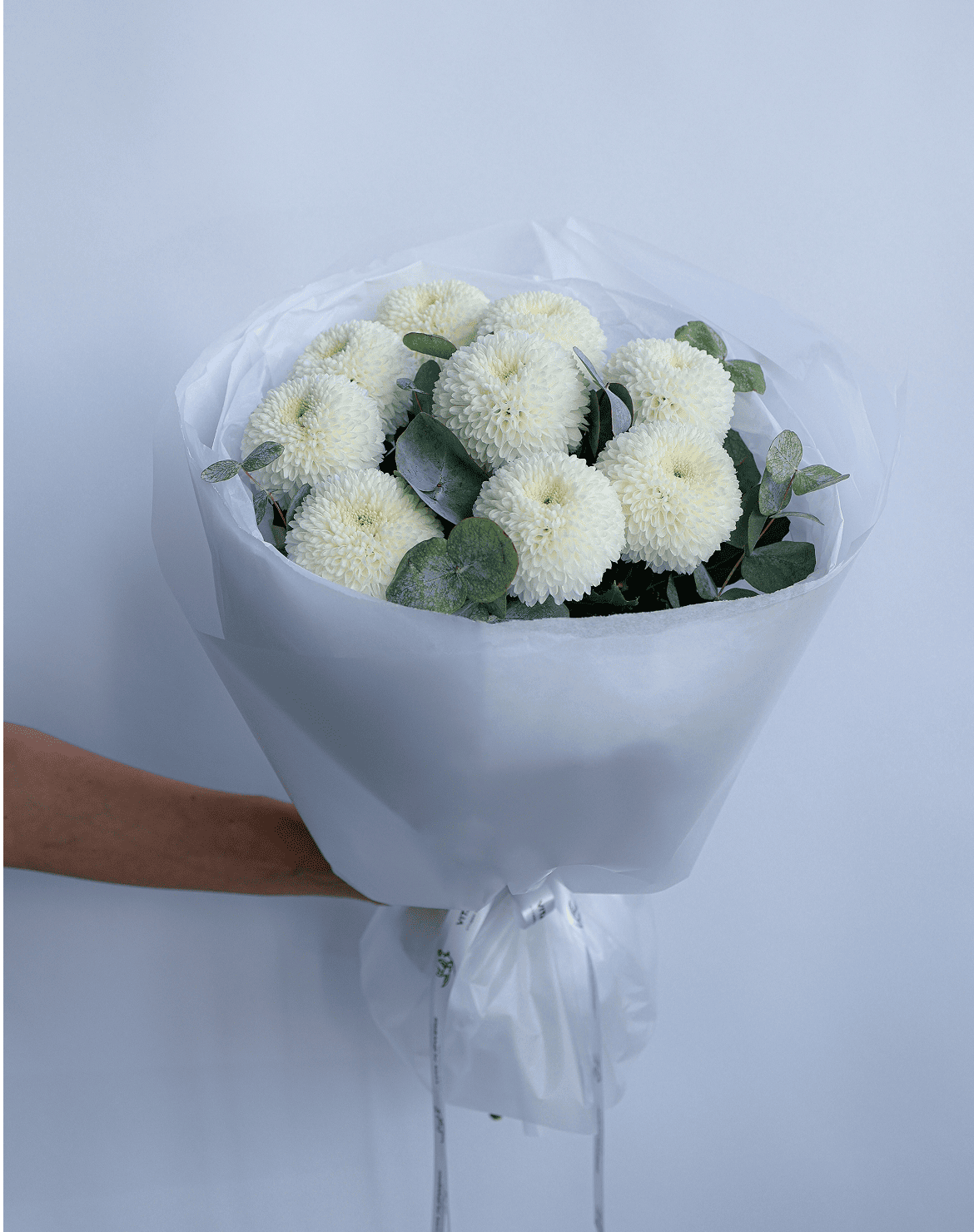 букет с белыми хризантемами заказать