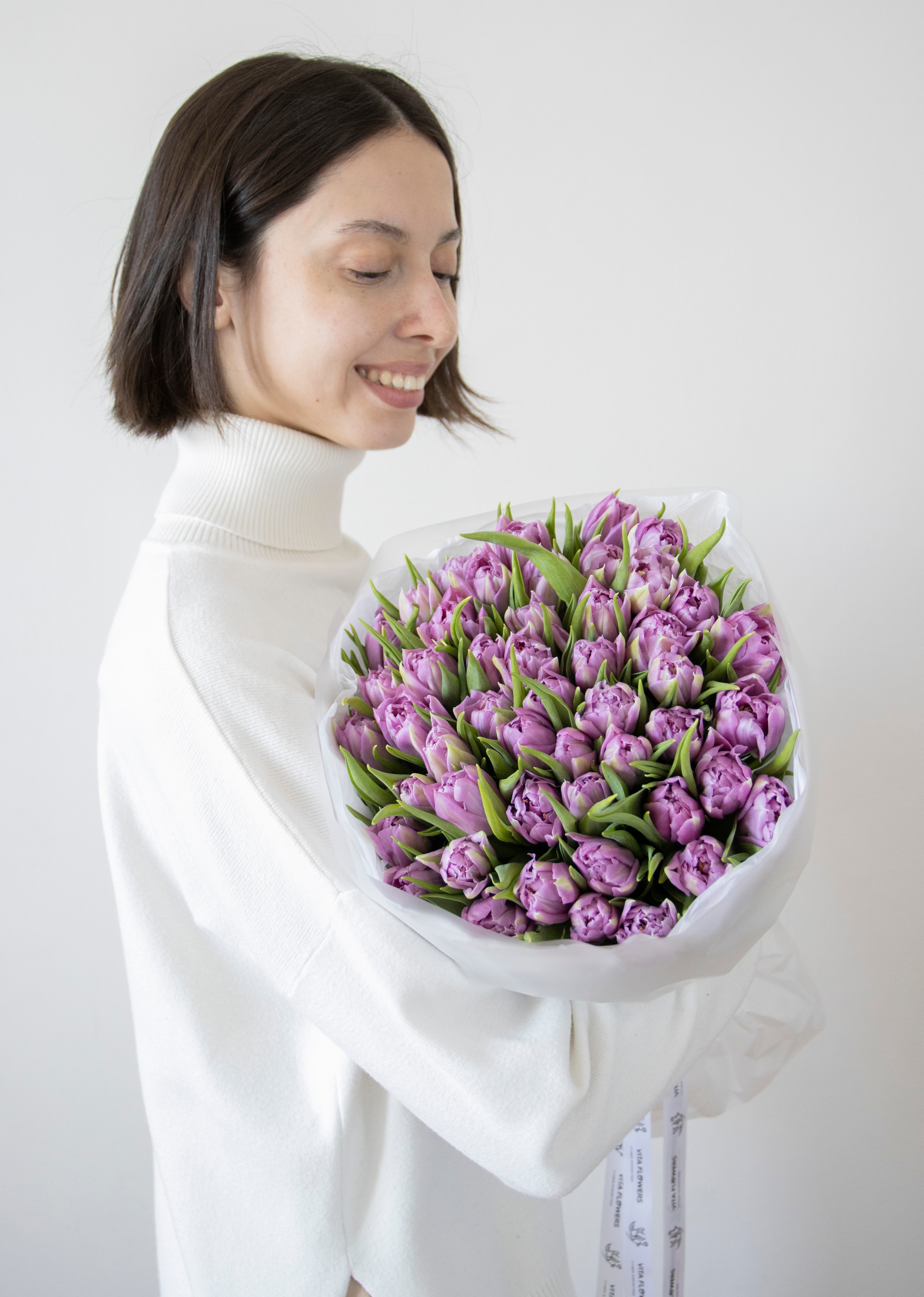 лавандовые тюльпаны купить букет