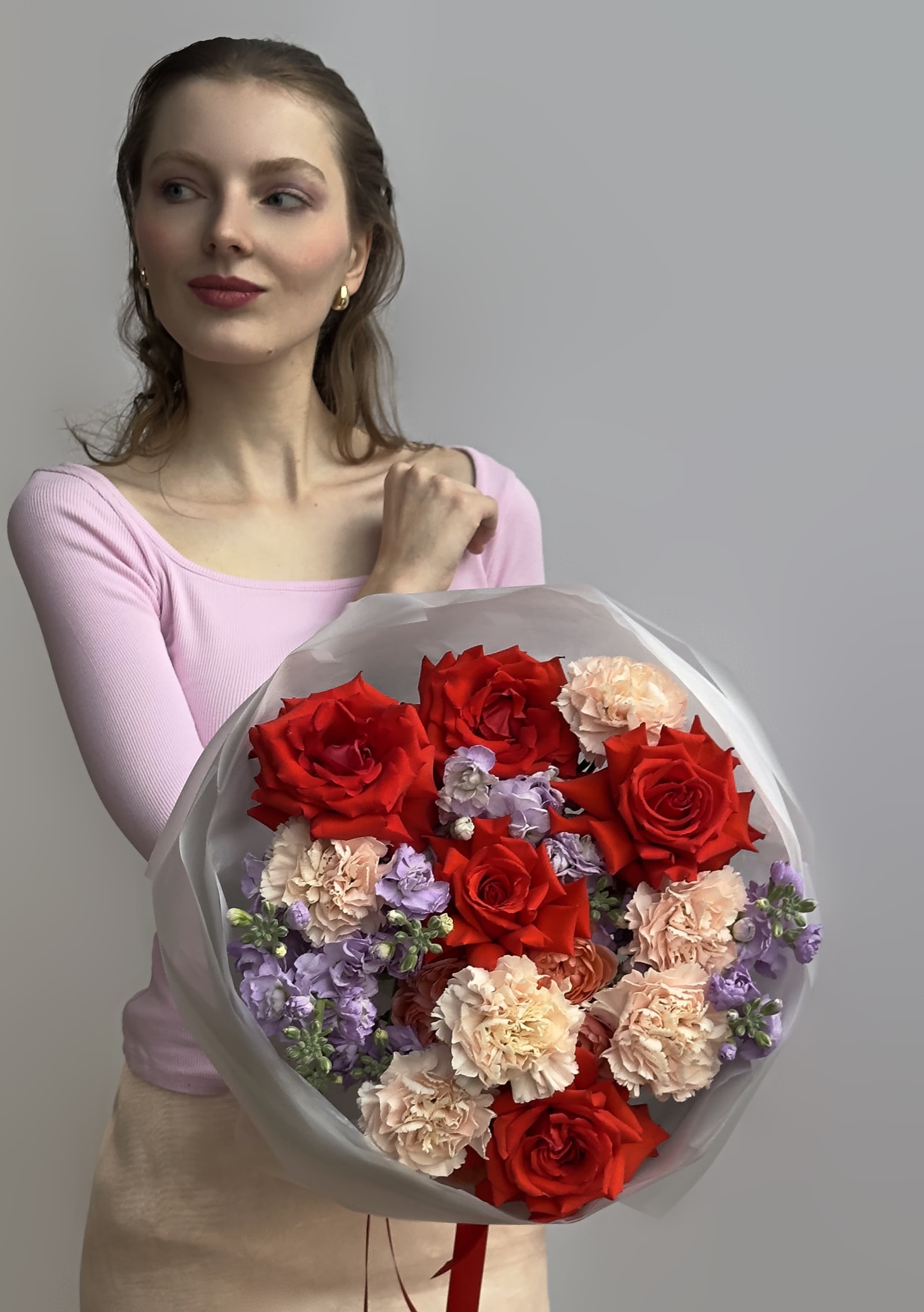 разноцветный букет купить быстро