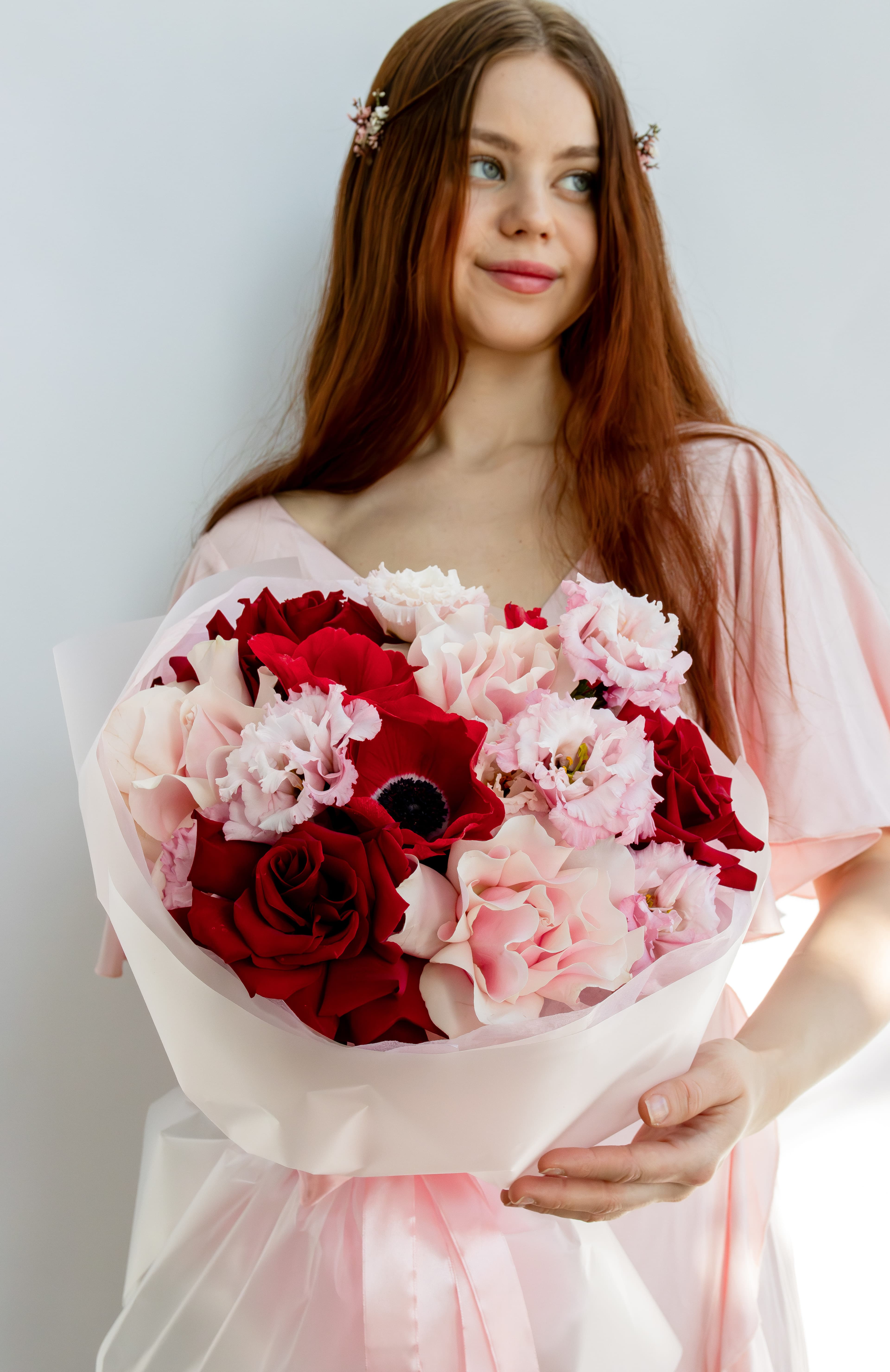 красные анемоны купить букет на ходынке